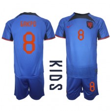 Nederland Cody Gakpo #8 Bortedraktsett Barn VM 2022 Kortermet (+ korte bukser)